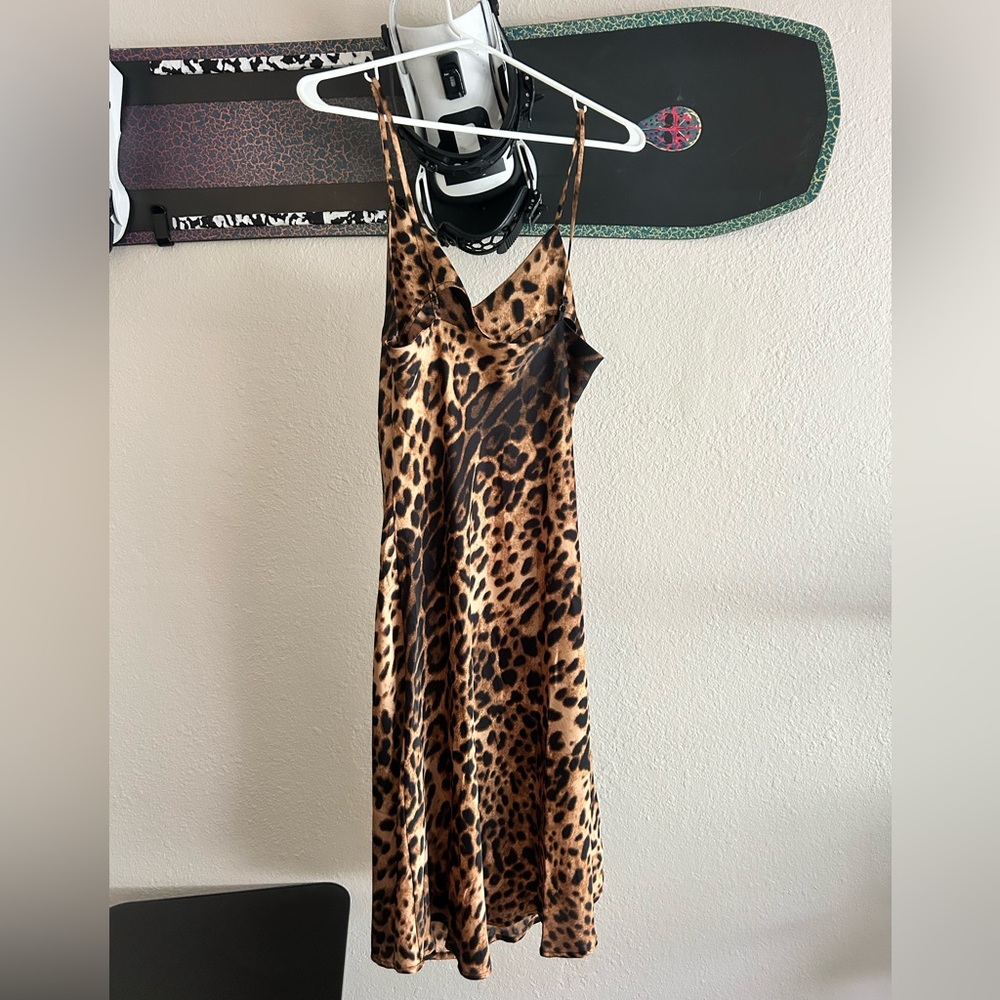 Forever 21 Leopard Print Slip Dress - Black & Brown - Picture 2 of 4